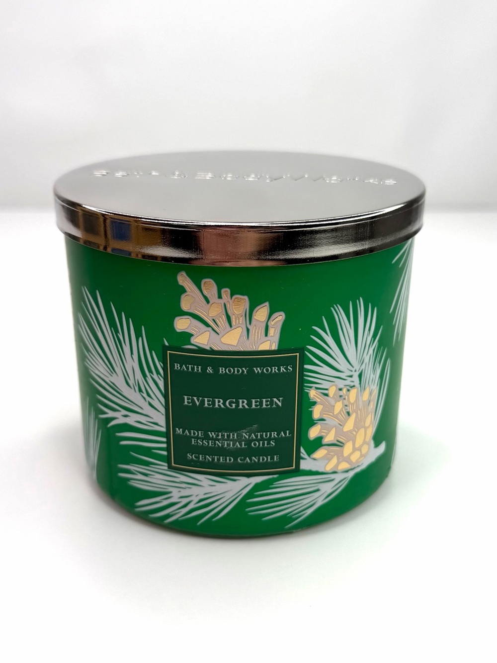 Bath & Body Works Green Evergreen 3-Wick 14.5 oz Candle